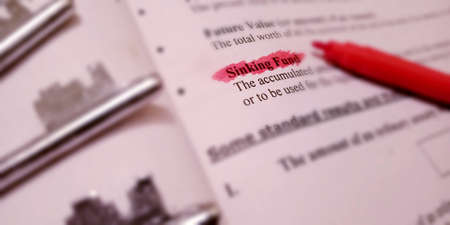 Sinking Fund mathematical reasoning terminology presented on book text highlighted pattern on...