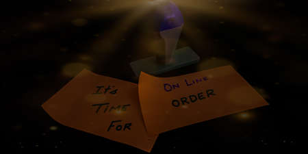 Online order time concept a motivational word art abstract presented on beautiful educational...
