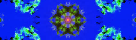 Flower kaleidoscope pattern abstract background. Blue supernova abstract fractal kaleidoscope...