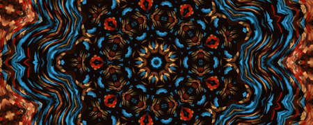 Red royal blue Creative pattern with symmetric geometric ornament. Ornamental mosaic texture....
