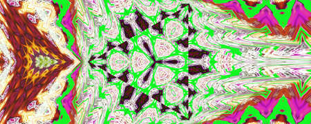 Green and white Seamless pattern background, repeating abstract kaleidoscope shape symmetrical...