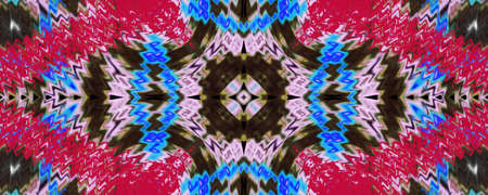 abstract hand painted tie dye Pink and blue watercolor kaleidoscopic seamless pattern for textile,...