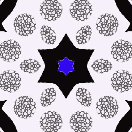 Abstract black and white geometric star isometric background, can be used for Cloths, template,...