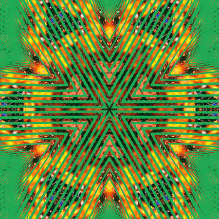 Abstract geometric green background with golden triangular cells for design. Bright gold digital...