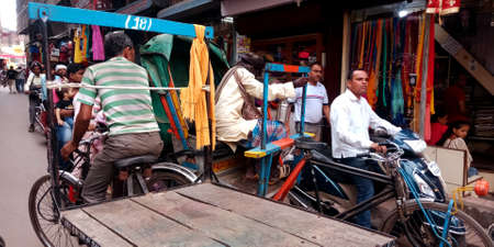 DISTRICT KATNI, INDIA - OCTOBER 06, 2019: Indian road transportation traffic on road due to...