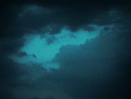 Blue color cloudy sky presented for natural beauty conceptの写真素材
