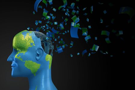 Human Head shaped Earthの写真素材