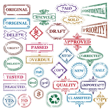 vector illustration of collection of different stampのイラスト素材