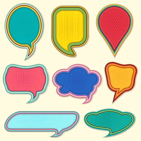 vector illustration of set of colorful speech bubble on isolated backgroundのイラスト素材