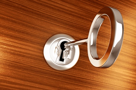 Key in Keyholeの写真素材