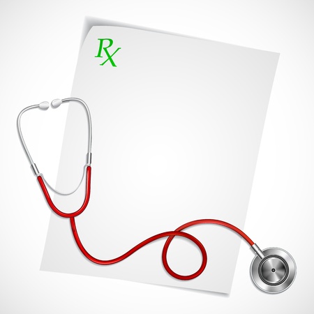 Stethoscope on Prescriptionのイラスト素材