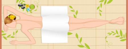 Lady in Spaのイラスト素材