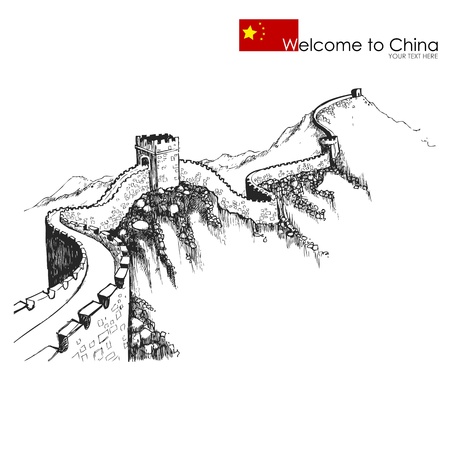 Great wall of Chinaのイラスト素材