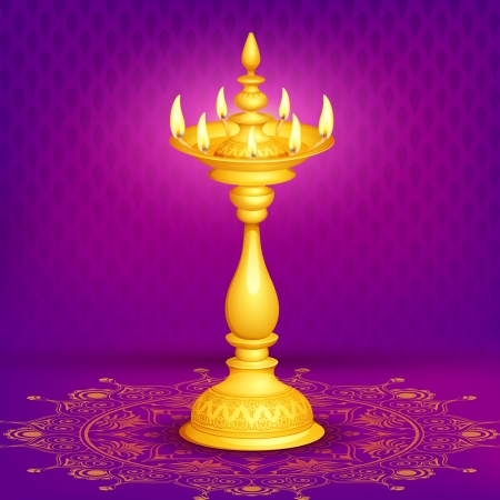 Golden Diya for Festivalのイラスト素材