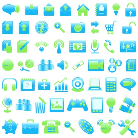  illustration of set of office icon against whiteのイラスト素材