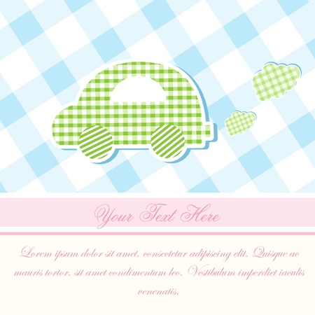 Car in Baby Announcement cardのイラスト素材