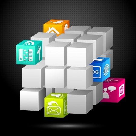 Media Cubeのイラスト素材