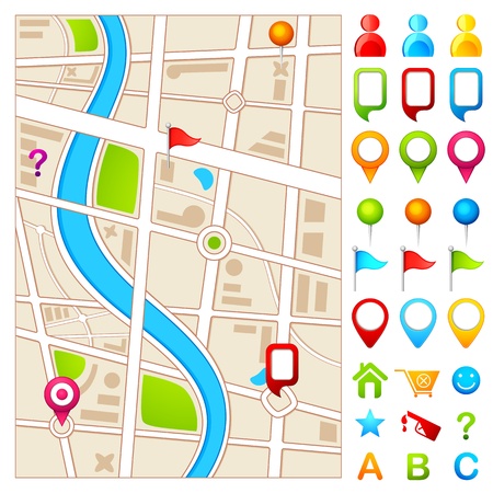 Map with GPS pointerのイラスト素材