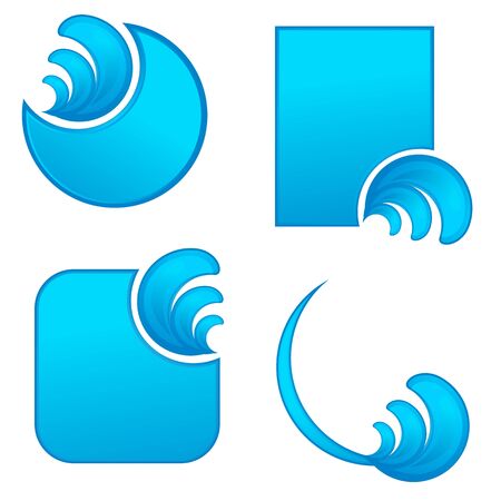 Template with Waveのイラスト素材