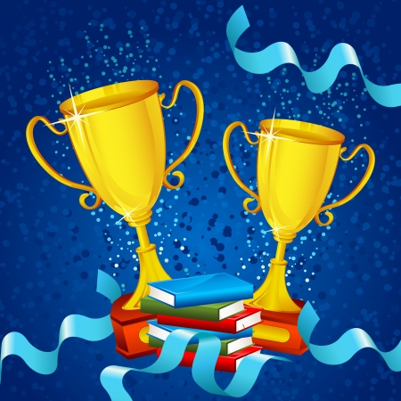 Gold Trophy with Ribbonのイラスト素材