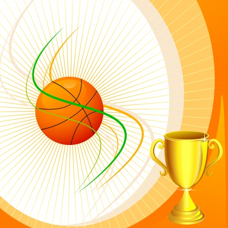Basketball with Trophyのイラスト素材