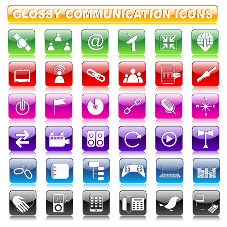 Glossy Communication Buttonのイラスト素材
