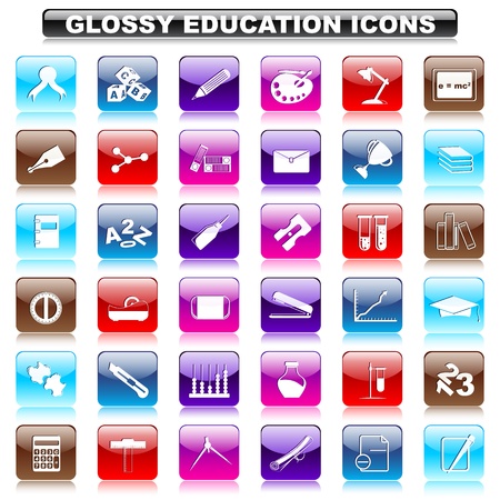 Glossy Education Buttonのイラスト素材