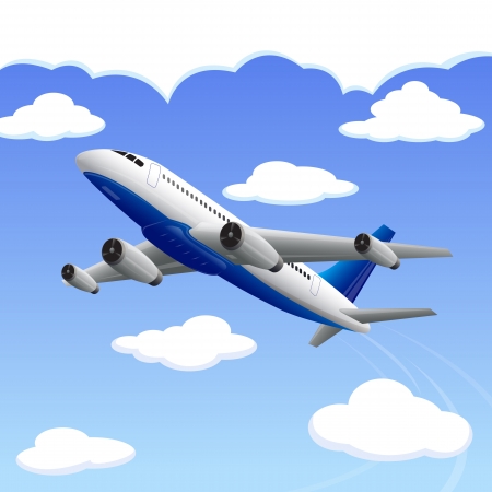 vector illustration of airplane travelling to your destinationのイラスト素材