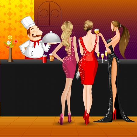 Women in party with Cookのイラスト素材