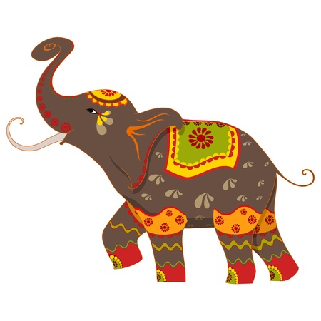 Decorated Elephantのイラスト素材