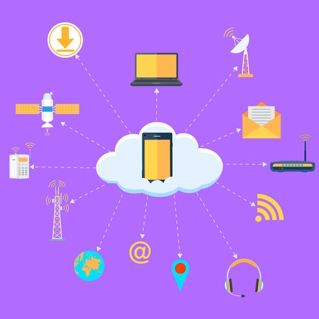 illustration of pictogram of cloud computing