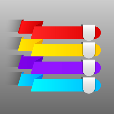 illustration of origami style background with multicolor strip for different choice, option or stepのイラスト素材