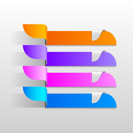 illustration of origami style background with multicolor strip for different choice, option or stepのイラスト素材