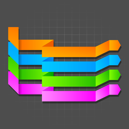 vector illustration of origami style background with multicolor strip for different choice, option or stepのイラスト素材