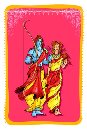 Lord Rama and Sitaのイラスト素材