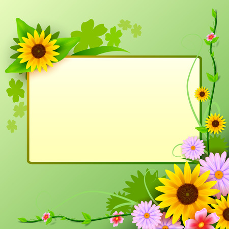 Floral background with blank spaceのイラスト素材