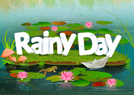 Rainy Day wallpaper backgroundのイラスト素材