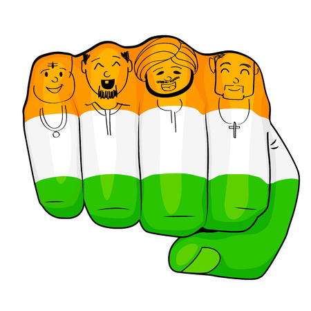 illustration of Indian people of different culture standing together, Unity in Diversity illustration of Indian people of different culture standing together, Unity in Diversity