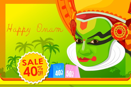 vector illustration of Happy Onam big saleのイラスト素材