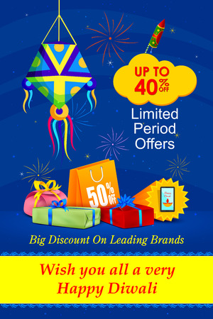 illustration of Happy Diwali holiday offerのイラスト素材