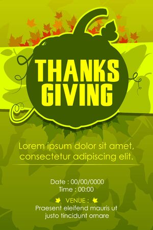 vector illustration of Happy Thanksgiving Party invitation backgroundのイラスト素材