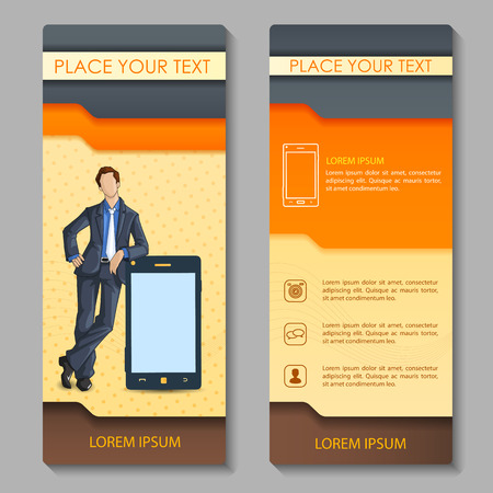 vector illustration of business executive on corporate brochure designのイラスト素材