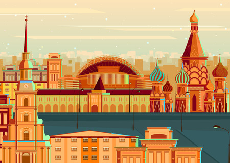 vector illustration of Saint Basil?s Cathedral of Moscow, Russiaのイラスト素材