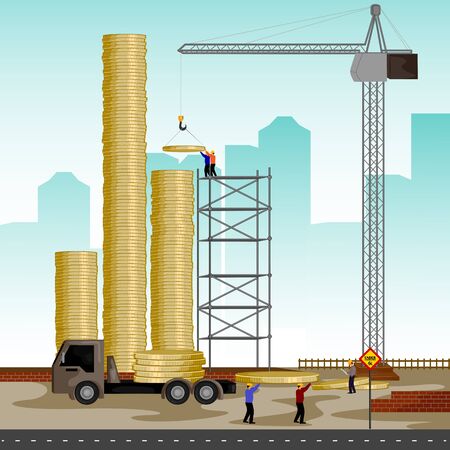 vector illustration of structure building of coinのイラスト素材
