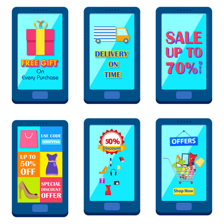 vector illustration of Shopping Carnival Sale Poster for mobile applicationのイラスト素材