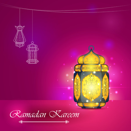 vector illustration of lamp for Ramadan Kareem Happy Ramadan backgroundのイラスト素材