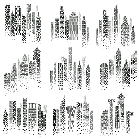 vector illustration of building and skyscraper in cityscapeのイラスト素材
