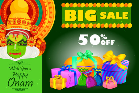 vector illustration of Happy Onam shopping sale offerのイラスト素材