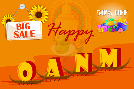 vector illustration of Happy Onam shopping sale offerのイラスト素材