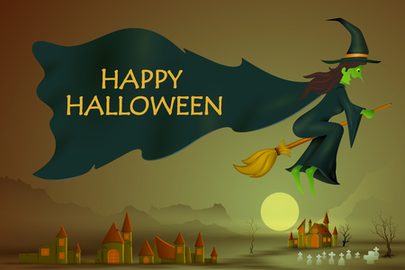 vector illustration of Happy Halloween holiday backdropのイラスト素材